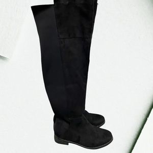 Knee High Black/Metallic Heel Boots